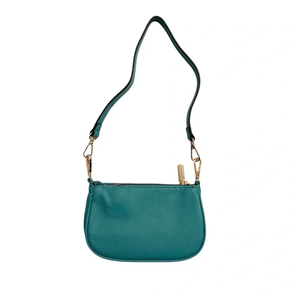 Montana West Mini Y2K Style Teal Blue Green Vegan Leather Shoulder Bag - Picture 4 of 5
